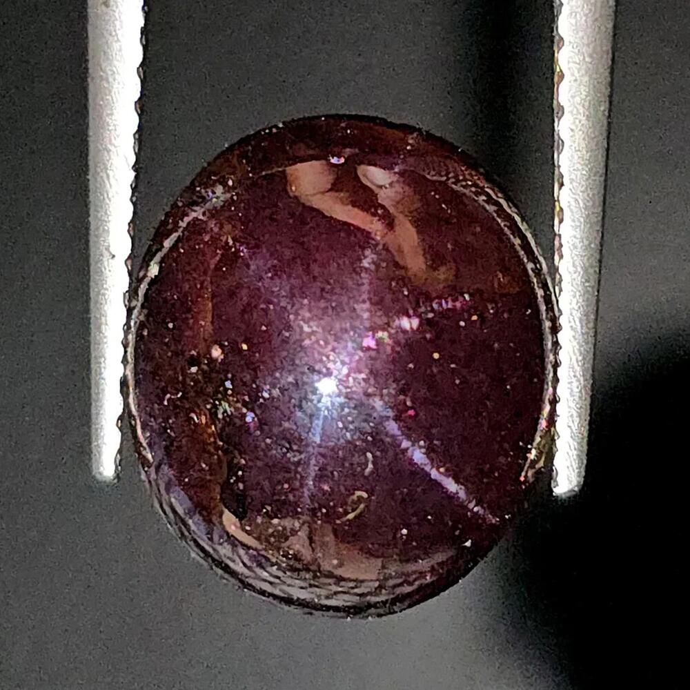 Natural Star Garnet Cabochon, 8.24 ct, 12x10mm, Untreated, No Treatment